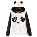 Women's Cotton Hoodie - Color Block Black & White White M / Fall / Winter